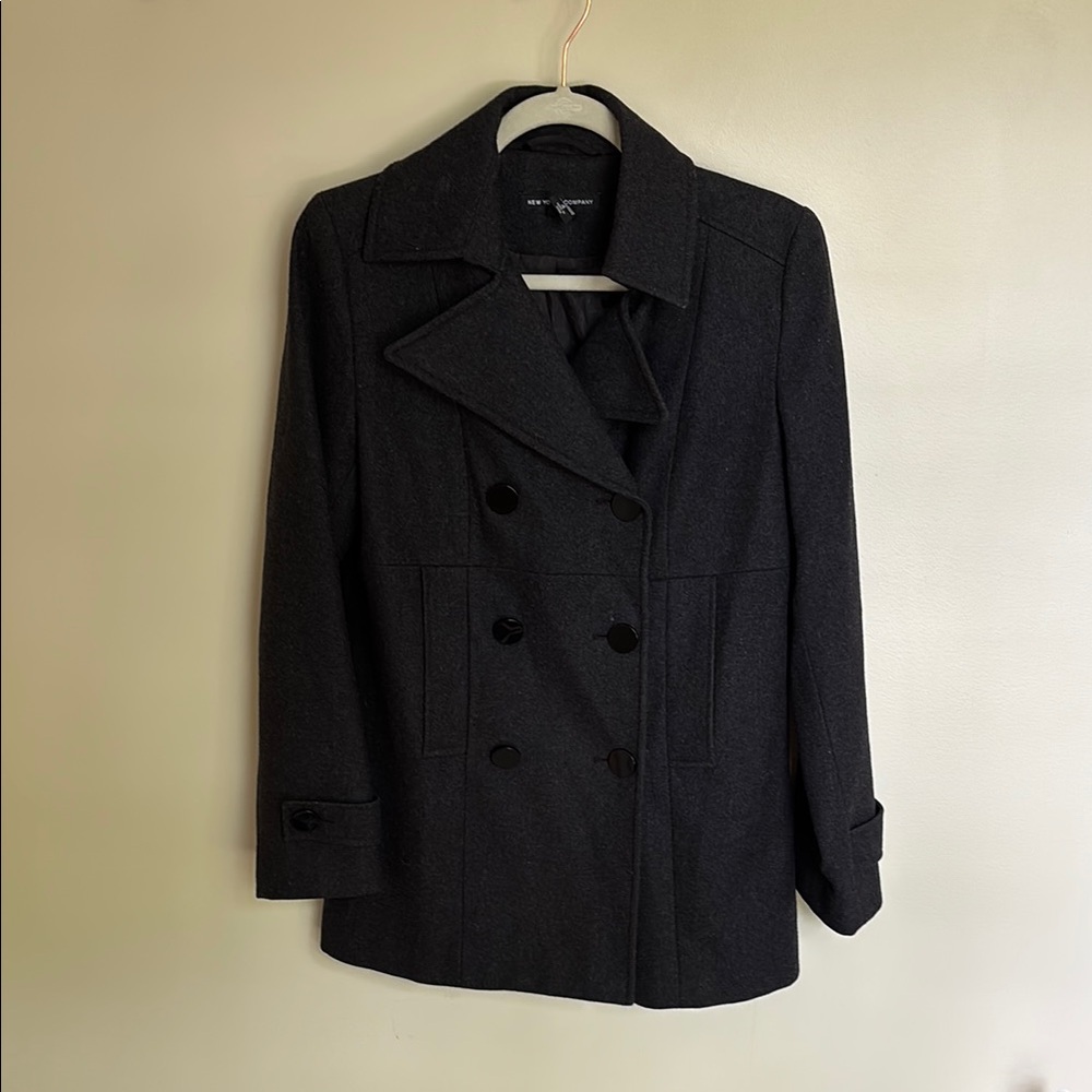New York & Company black double-breasted peacoat in great condition!